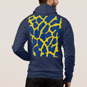 Giraffe Print Navy Yellow Hoodie