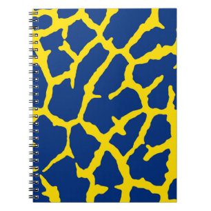 Giraffe Print Navy Yellow Notebook