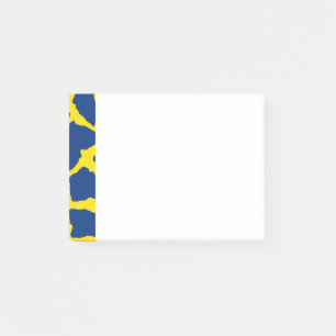 Giraffe Print Navy Yellow Post-it Notes
