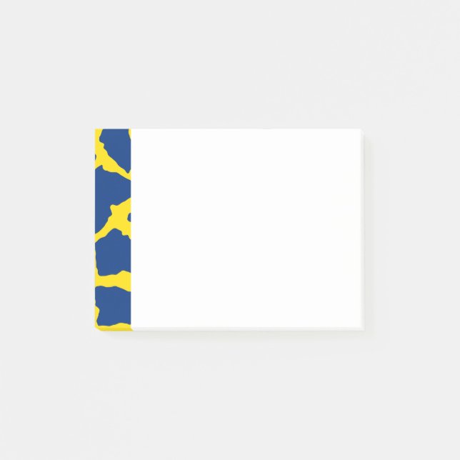 Giraffe Print Navy Yellow Post-it Notes (Front)