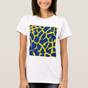 Giraffe Print Navy Yellow T-Shirt