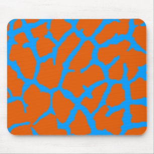 Giraffe Print Orange Cyan Mouse Mat