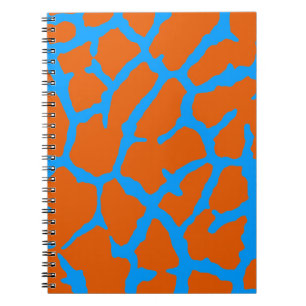 Giraffe Print Orange Cyan Notebook