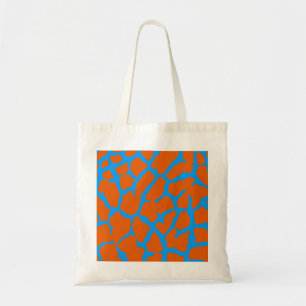 Giraffe Print Orange Cyan Tote Bag