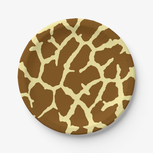 Giraffe Print Paper Plate (Front)