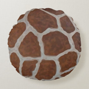 Giraffe Print Pattern Background Round Cushion