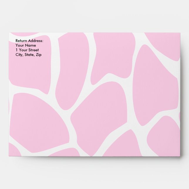 Giraffe Print Pattern in Bright Pink. Envelopes (Front)