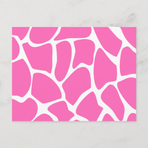 Giraffe Print Pattern in Bright Pink. Postcard