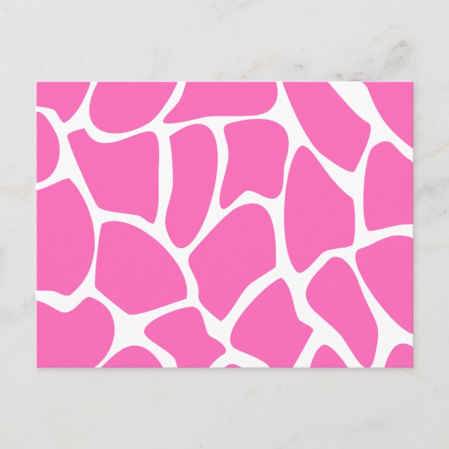 Giraffe Print Pattern in Bright Pink. Postcard (Front)