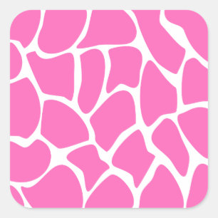 Giraffe Print Pattern in Bright Pink. Square Sticker