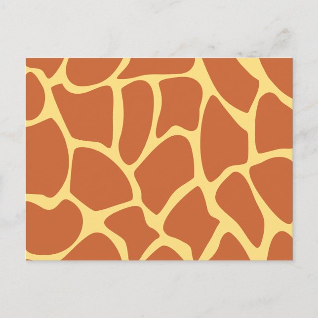 Giraffe Print Pattern in Brown and Yellow. Postcard (Front)