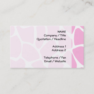 Giraffe Print Pattern in Candy Pink. Business Card