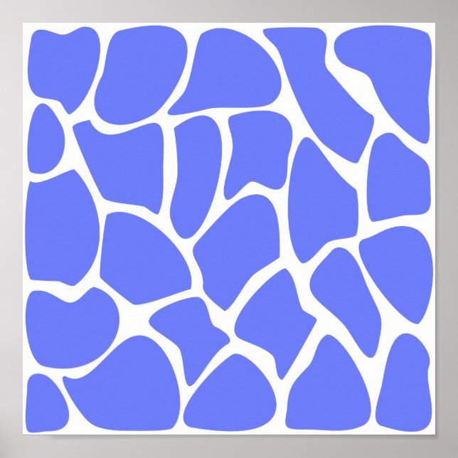 Giraffe Print Pattern in Cornflower Blue. (Front)