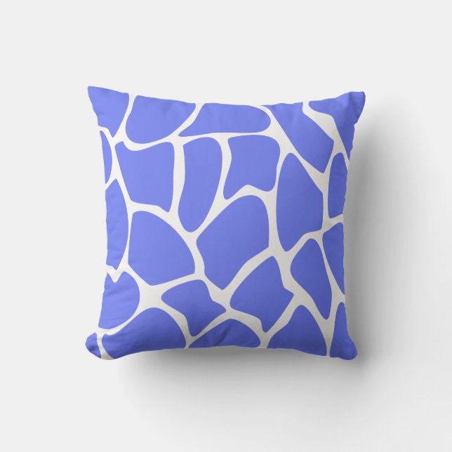 Giraffe Print Pattern in Cornflower Blue. Cushion (Front)