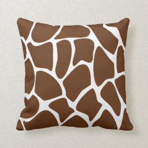 Giraffe Print Pattern in Dark Brown. Cushion