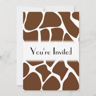 Giraffe Print Pattern in Dark Brown. Invitation