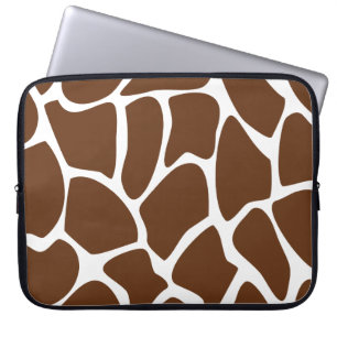 Giraffe Print Pattern in Dark Brown. Laptop Sleeve