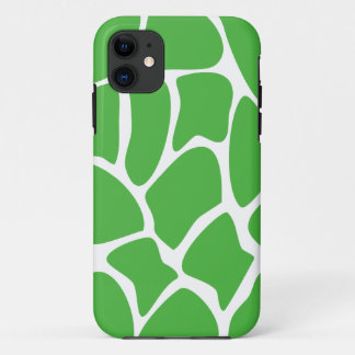 Giraffe Print Pattern in Jungle Green. iPhone 11 Case