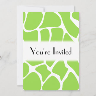 Giraffe Print Pattern in Lime Green. Invitation