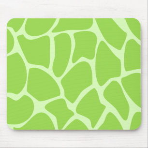 Giraffe Print Pattern in Lime Green. Mouse Mat