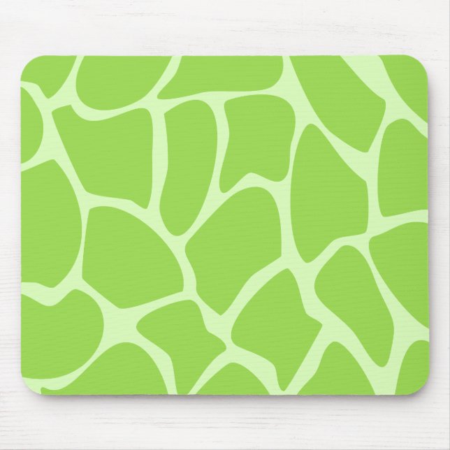 Giraffe Print Pattern in Lime Green. Mouse Mat (Front)