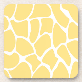 Giraffe Print Pattern in Yellow. Coaster