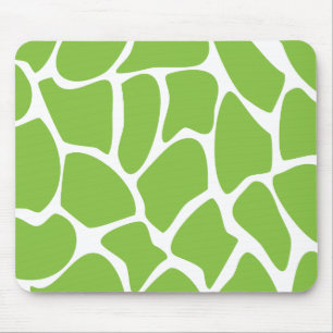 Giraffe Print Pattern. Safari Green. Mouse Mat