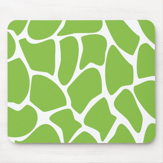 Giraffe Print Pattern. Safari Green. Mouse Mat (Front)