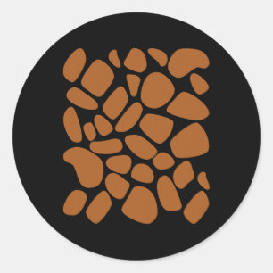 Giraffe Print Pattern Trick Or Treat Jungle Animal Classic Round Sticker