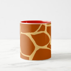 Giraffe print pattern Two-Tone coffee mug