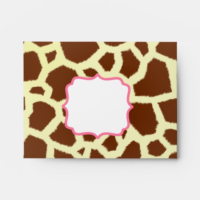 Giraffe Print & Pink Envelope (Front)