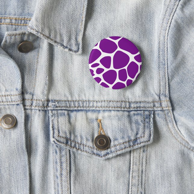 Giraffe Print, Purple Giraffe, Animal Print 6 Cm Round Badge (In Situ)