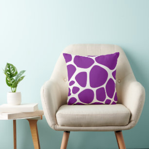 Giraffe Print, Purple Giraffe, Animal Print Cushion