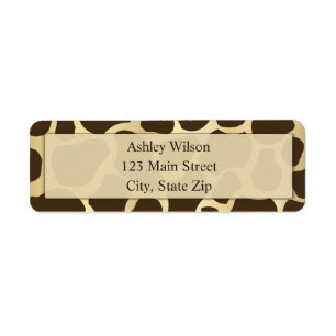 Giraffe Print Return Address Labels