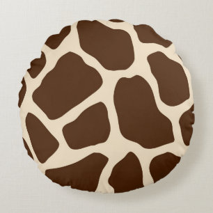 Giraffe Print Round Cushion