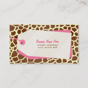 Giraffe Print & Shopping Tag Retail Business Card