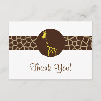 Giraffe Print Thank You Card