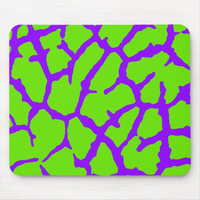 Giraffe Print Violet Green Mouse Mat (Front)