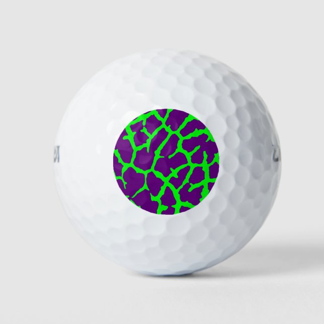 Giraffe Print Wine Lime Golf Balls (Front)