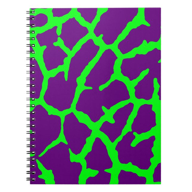 Giraffe Print Wine Lime Notebook (Front)