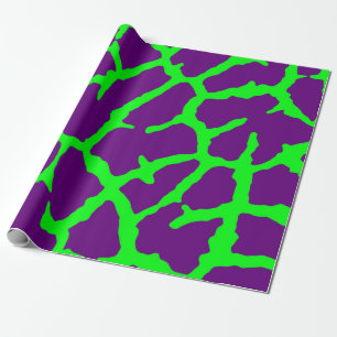 Giraffe Print Wine Lime Wrapping Paper