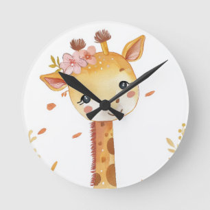 Giraffe Print Wooden Desk Clock