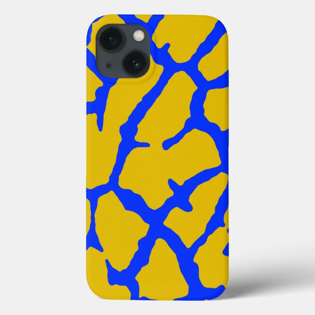 Giraffe Print Yellow Blue Case-Mate iPhone Case (Back)