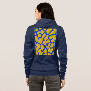 Giraffe Print Yellow Blue Hoodie