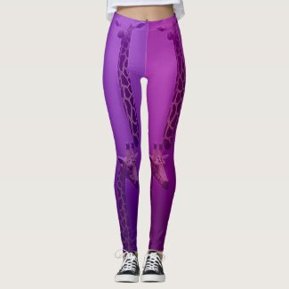 Giraffe purple leggings