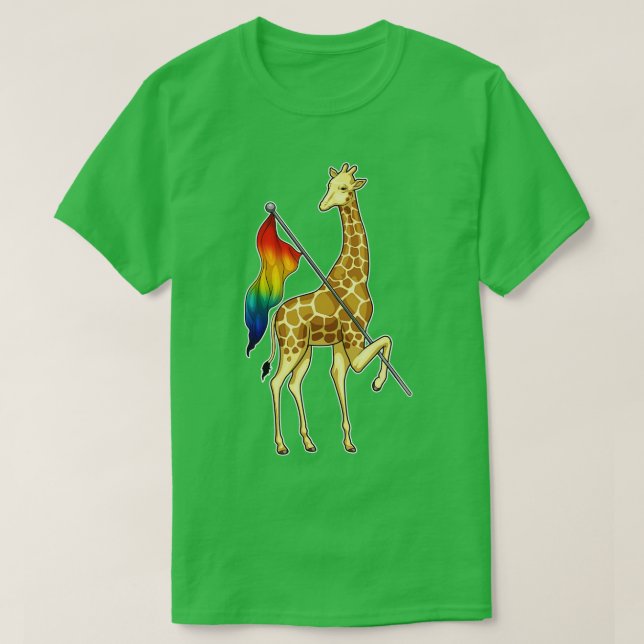 Giraffe Rainbow Flag T-Shirt (Design Front)