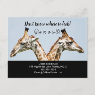 Giraffe real estate marketing sell  postcard