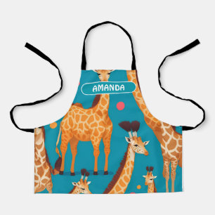 Giraffe Retro Colorful Personalized Pattern Apron