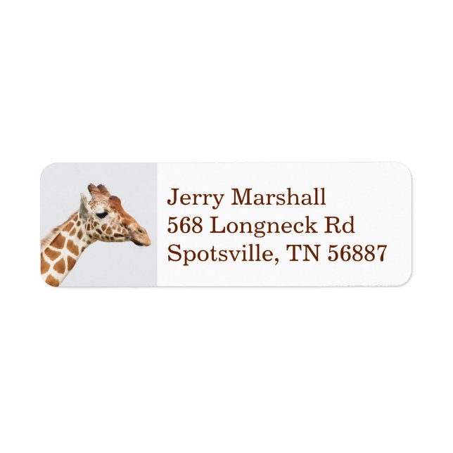 Giraffe return address label (Front)