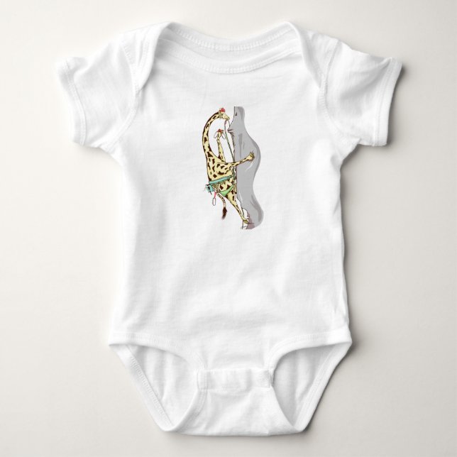 Giraffe Rock climbing Baby Bodysuit (Front)